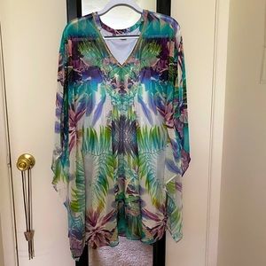 Jennifer Lopez Tropical Floral Flowy Dress